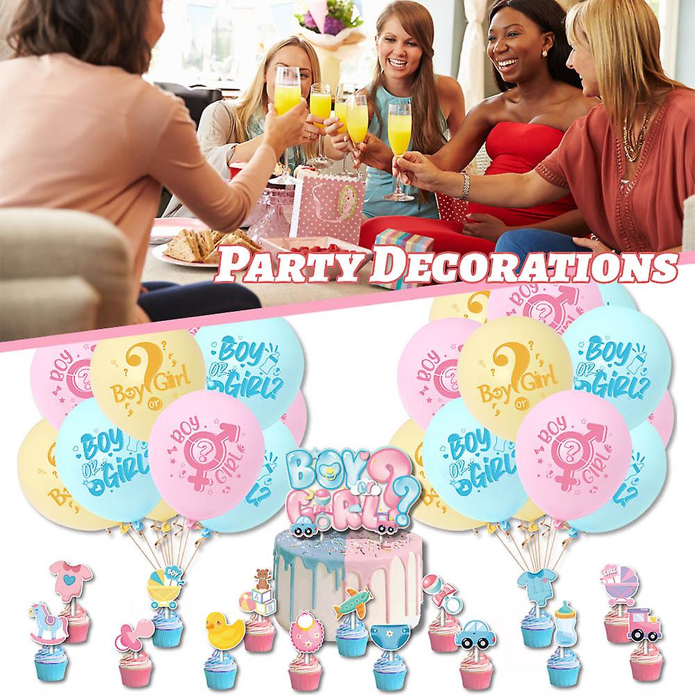 Backdrop included,Baby Shower / Gender Reveal Party Decoration Package Boy or Girl - Preppy Kids (Grand Bazaar)