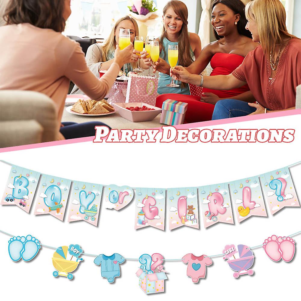 Backdrop included,Baby Shower / Gender Reveal Party Decoration Package Boy or Girl - Preppy Kids (Grand Bazaar)