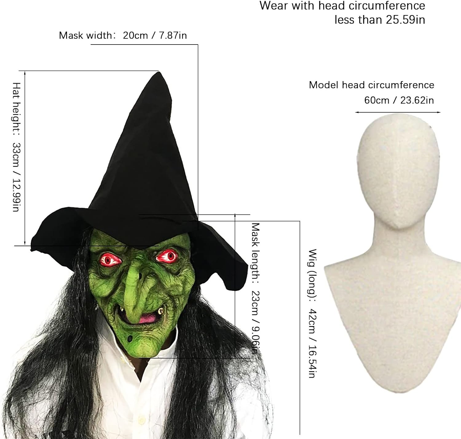 Witch Horror Halloween Face Mask