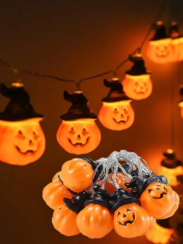 Pumpkin With Witch Hat Halloween Lights (Usb)