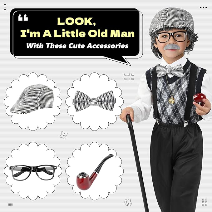 Grandpa Boy 100th day of school costume - Preppy Kids (Grand Bazaar)