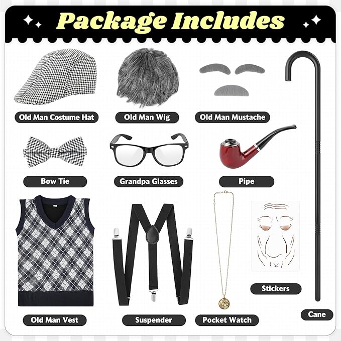 Grandpa Boy 100th day of school costume - Preppy Kids (Grand Bazaar)