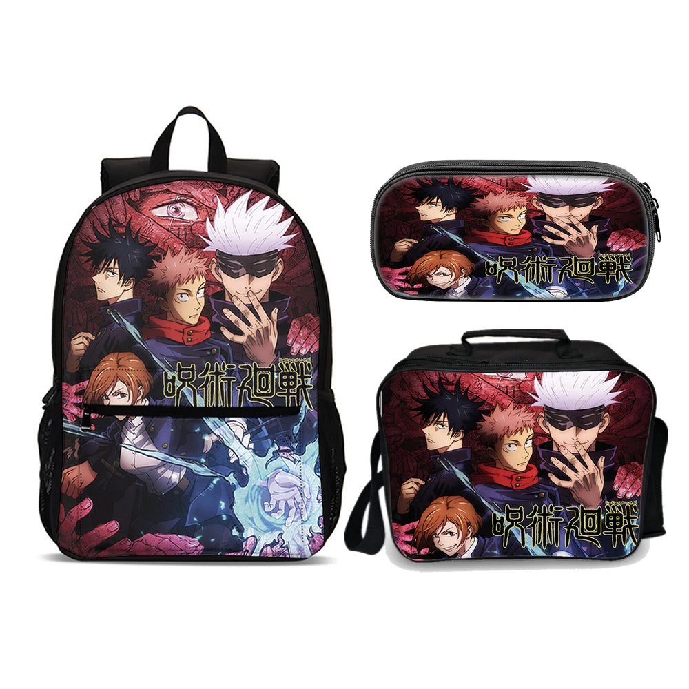 Jujutsu Kaisen Gojo Ultimate Edition set (3PC) (Front zipper , upgraded lunch bag) No. 4 - Preppy Kids (Grand Bazaar)
