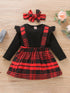 Plaid Skirt Outfit black and red Christmas - Preppy Kids (Grand Bazaar)