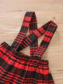 Plaid Skirt Outfit black and red Christmas - Preppy Kids (Grand Bazaar)