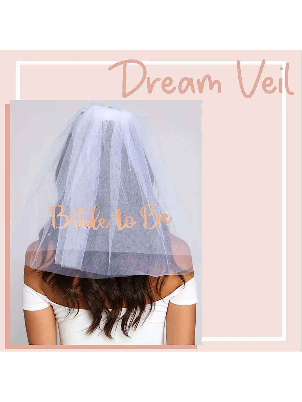 Bridè to Be Decoration Package - Bridal Shower Wedding Veil Team Bride To Be Satin Sash Girl Hen Party Bachelorette Party Decoration Supplies - Preppy Kids (Grand Bazaar)