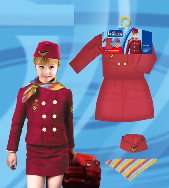 Air Hostess Career Day outfit (Ages 3 to 7 years old) costume flight attendant - Preppy Kids (Grand Bazaar)