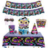 90s Hip Hop Party Disposable Tableware Plates Cups Birthday Table Cover for Disco Theme Supplies - Preppy Kids (Grand Bazaar)