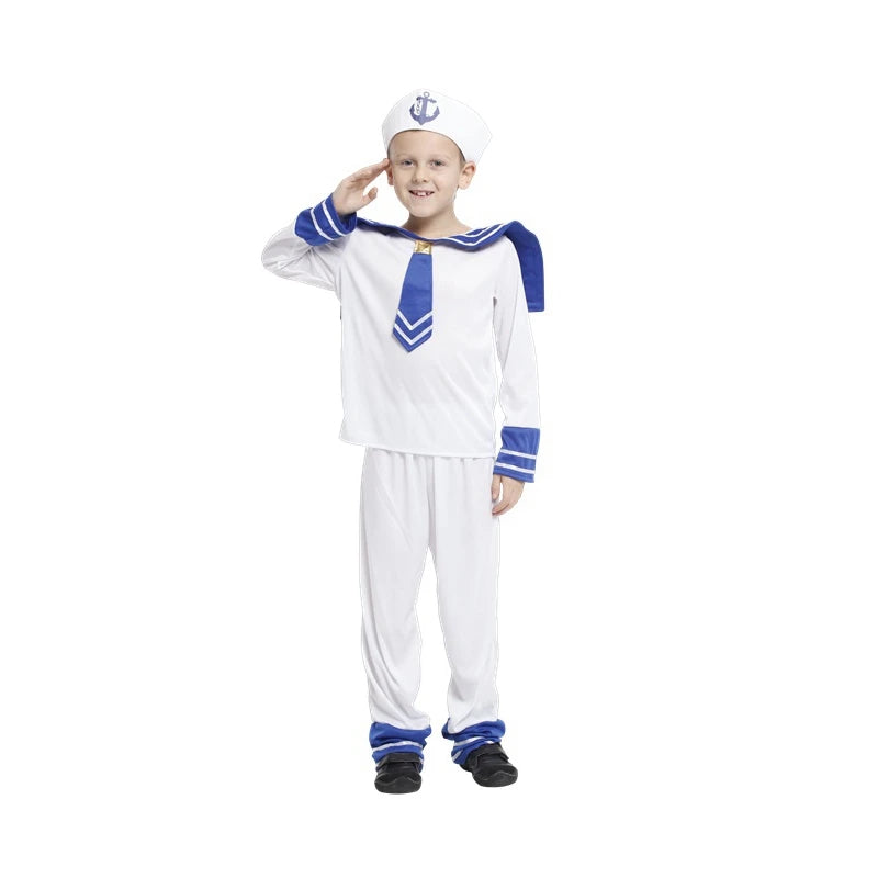 Blue Stripes Sailor Long Pants Costume Kids