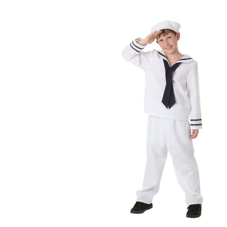 ISSUE : FEW MINOR STAINS - Sailor Long Pants Costume (Kids version) Black Stripes