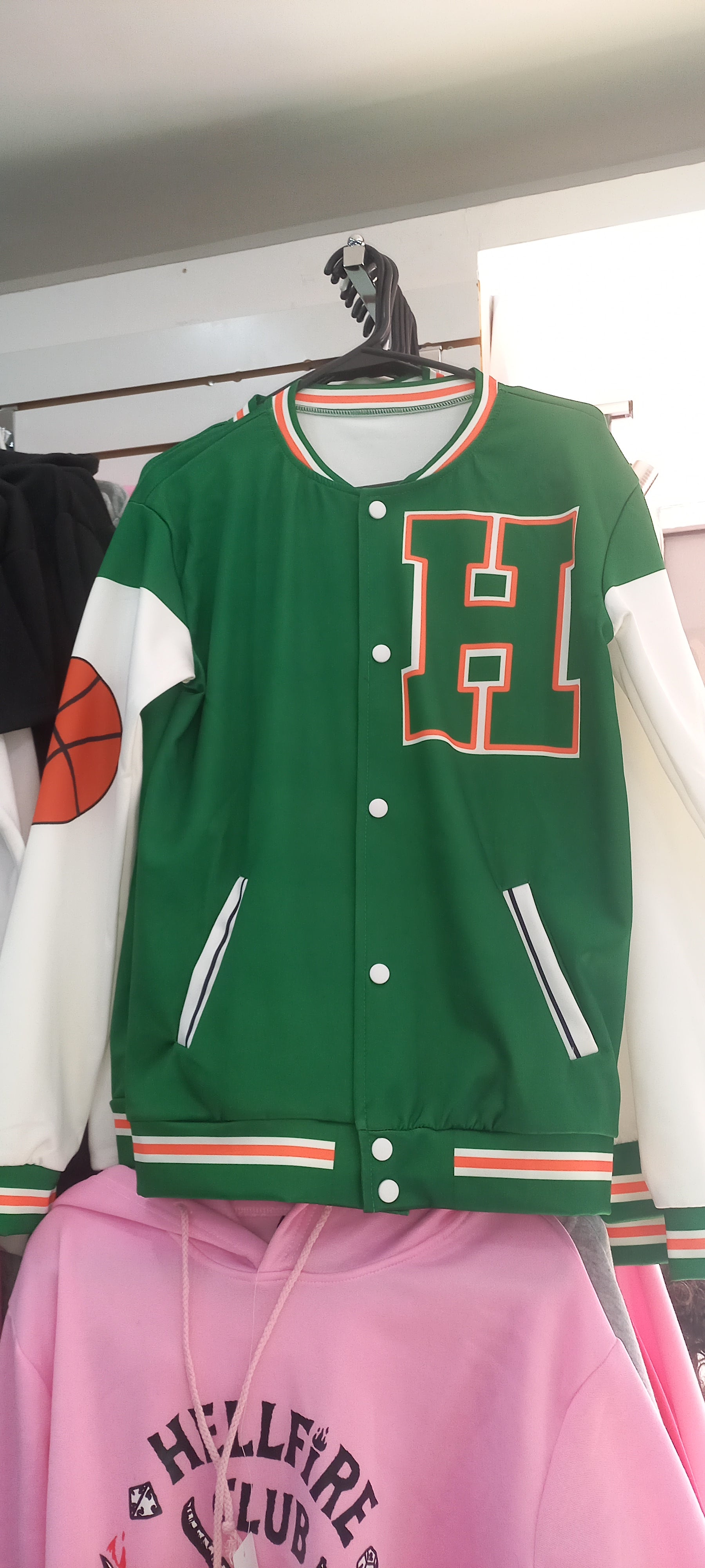 Stranger Things Hawkins Green Baseball Jacket - Preppy Kids (Grand Bazaar)