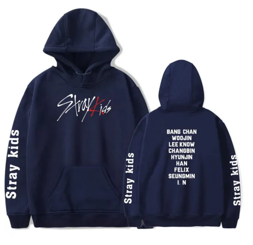 Stray Kids Blue Hoodie With names - Preppy Kids (Grand Bazaar)