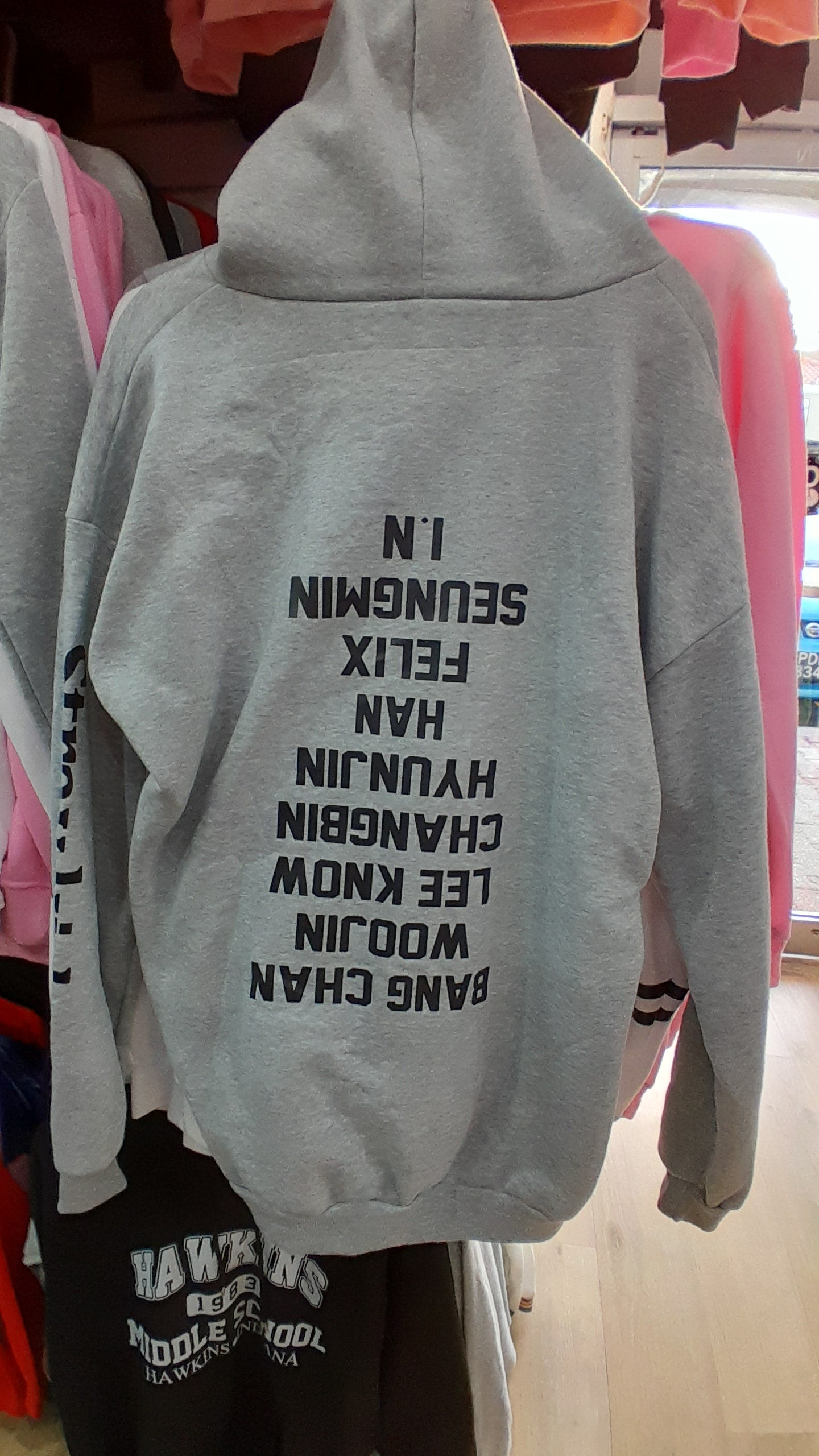 Fault - Stray Kids Grey Hoodie (upside down back print 2XL size - Preppy Kids (Grand Bazaar)