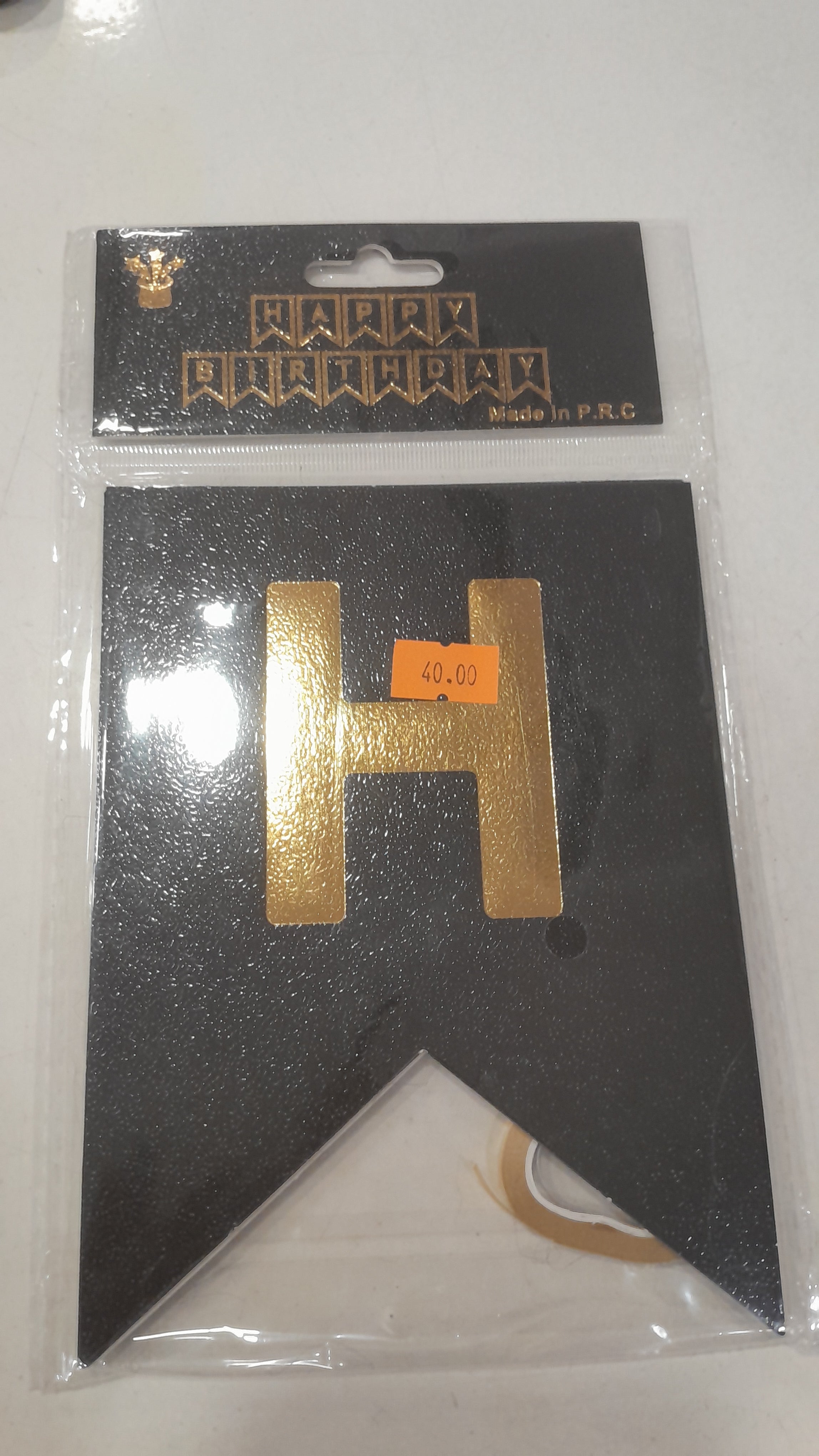 HBD Gloss (Black & Gold) Happy Birthday Banner - Preppy Kids (Grand Bazaar)