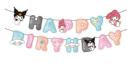Sanrio Happy Birthday Banner - Preppy Kids (Grand Bazaar)