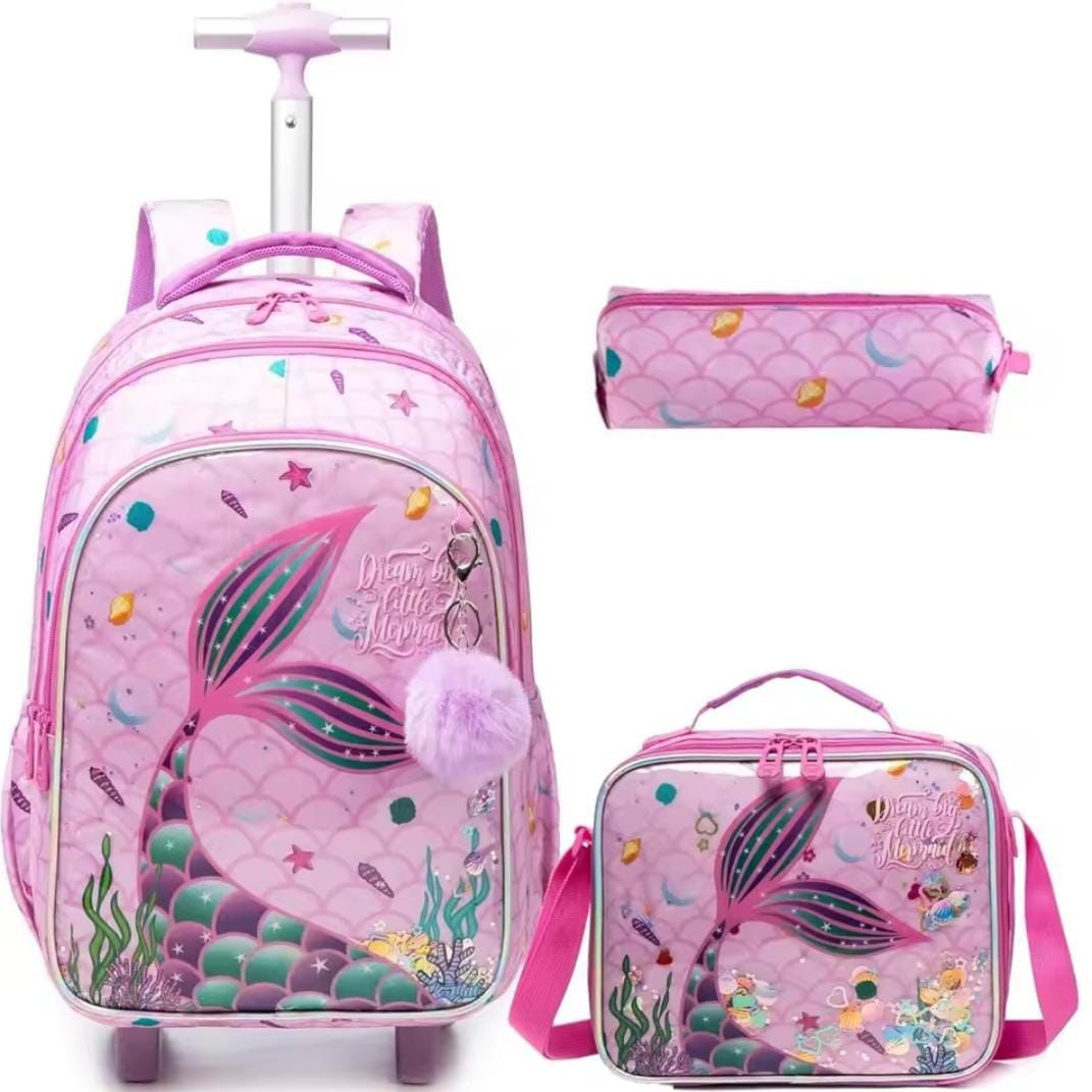 Mermaid Pink Fusion 3PC Trolley Set - Preppy Kids (Grand Bazaar)