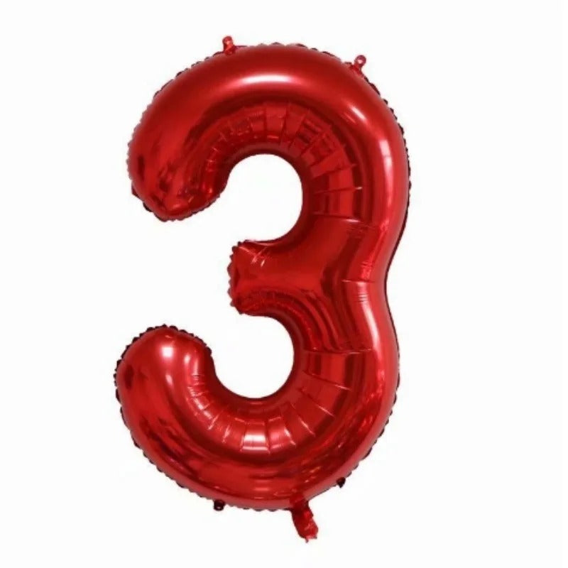 40" Number Red Foil Helium Balloons (40 inch) 1 to 9 - Preppy Kids (Grand Bazaar)