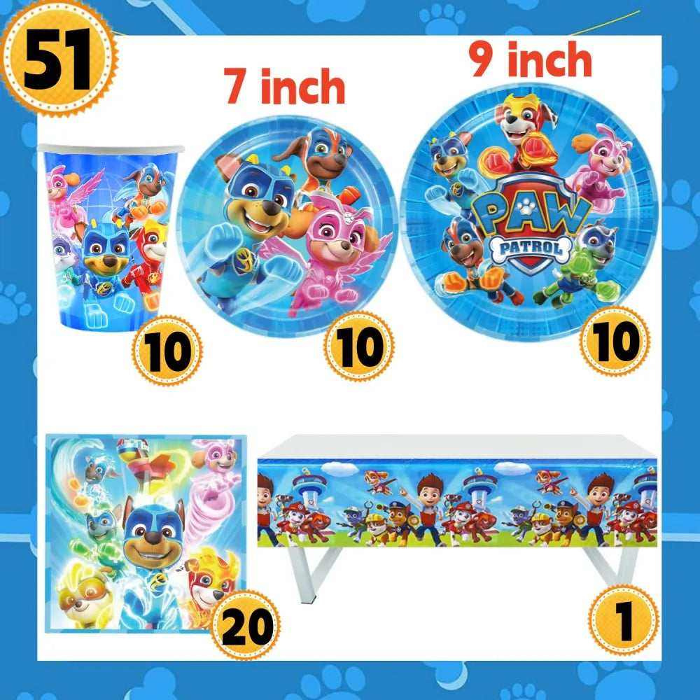 Paw Patrol  Tableware Package (Knives, Forks and Spoons included) birthday party - Preppy Kids (Grand Bazaar)