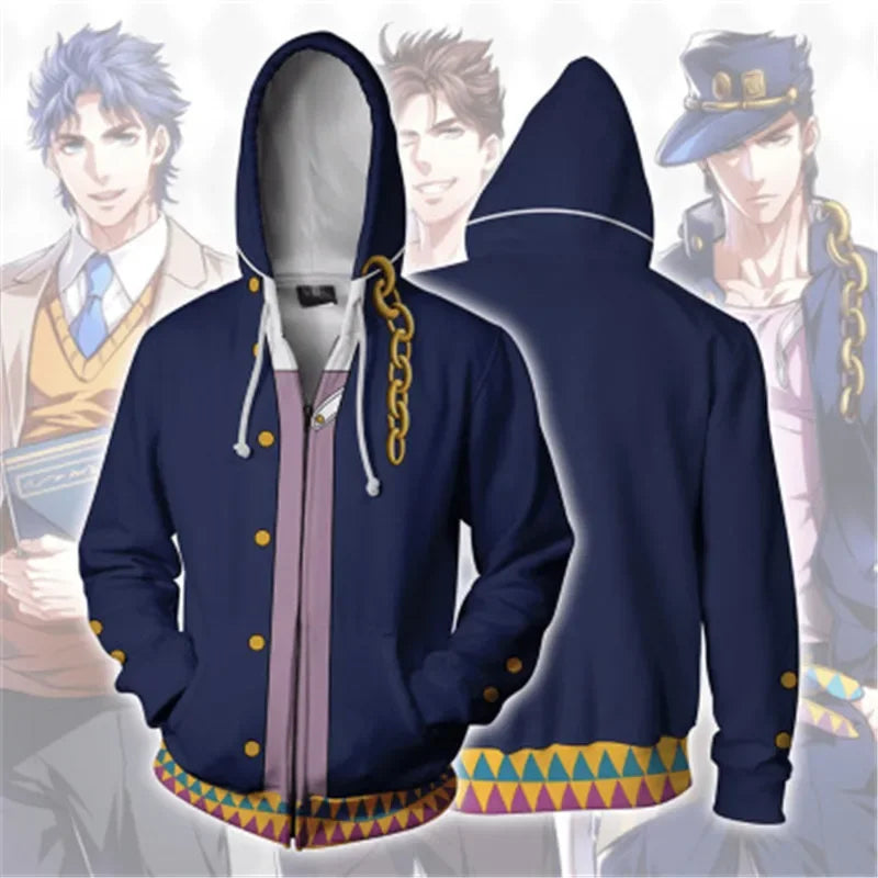 Jojo Bizarre Adventure Zipper Anime Hoodie