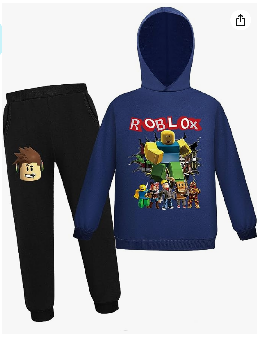 Roblox Track Suits BUILDERMAN CREW (Blue &amp; BLACK pants)