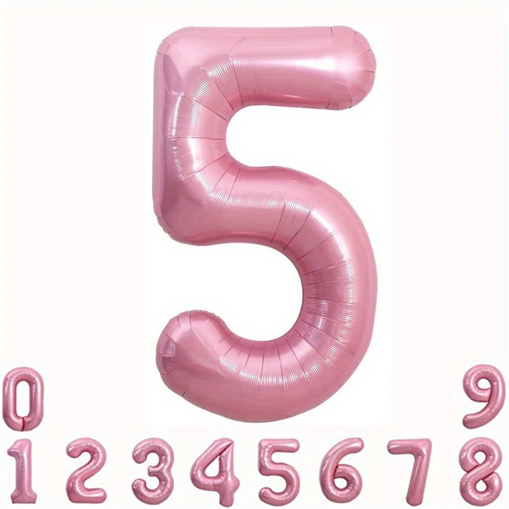 40" Number Pink Foil Helium Balloons (40 inch).  1 to 9 - Preppy Kids (Grand Bazaar)