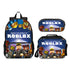 Roblox NO.4 Front zipper Inside The World  Edition backpack set (3PC) (Front zipper , upgraded lunch bag) No. 4 bookbag - Preppy Kids (Grand Bazaar)