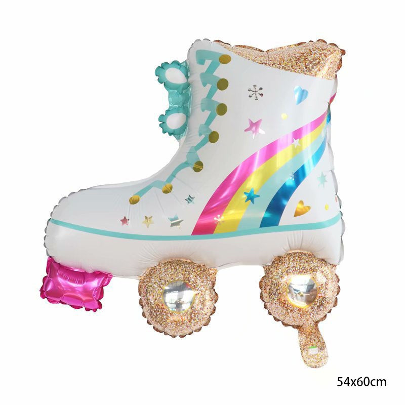 Rollerskate Music Box Foil Balloon 8pc package - Preppy Kids (Grand Bazaar)