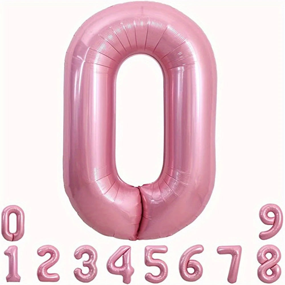 40" Number Pink Foil Helium Balloons (40 inch).  1 to 9 - Preppy Kids (Grand Bazaar)