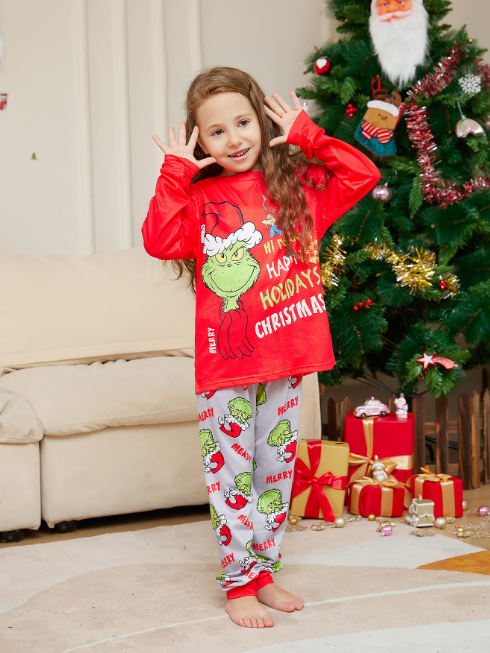 Grinch Happy Holidays Christmas Pajamas Kids and Adults Pyjamas - Preppy Kids (Grand Bazaar)