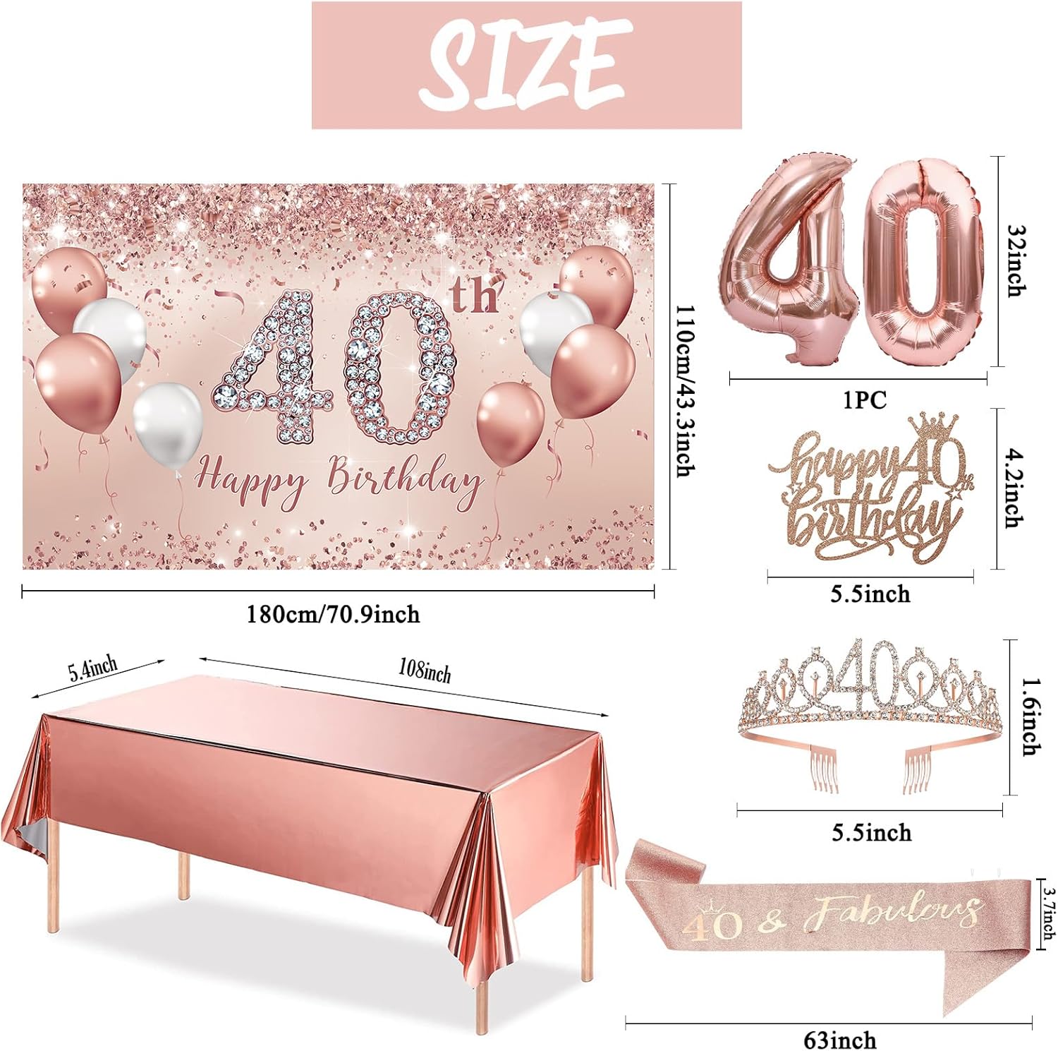 Backdrop & 40th Birthday Party package