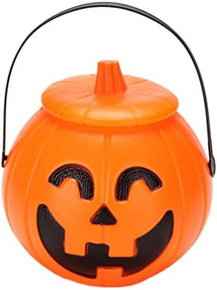 Orange Led Trick or Treat Pumpkin Bucket Halloween Stackable with cover - Preppy Kids (Grand Bazaar)