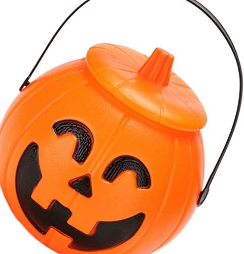 Orange Led Trick or Treat Pumpkin Bucket Halloween Stackable with cover - Preppy Kids (Grand Bazaar)