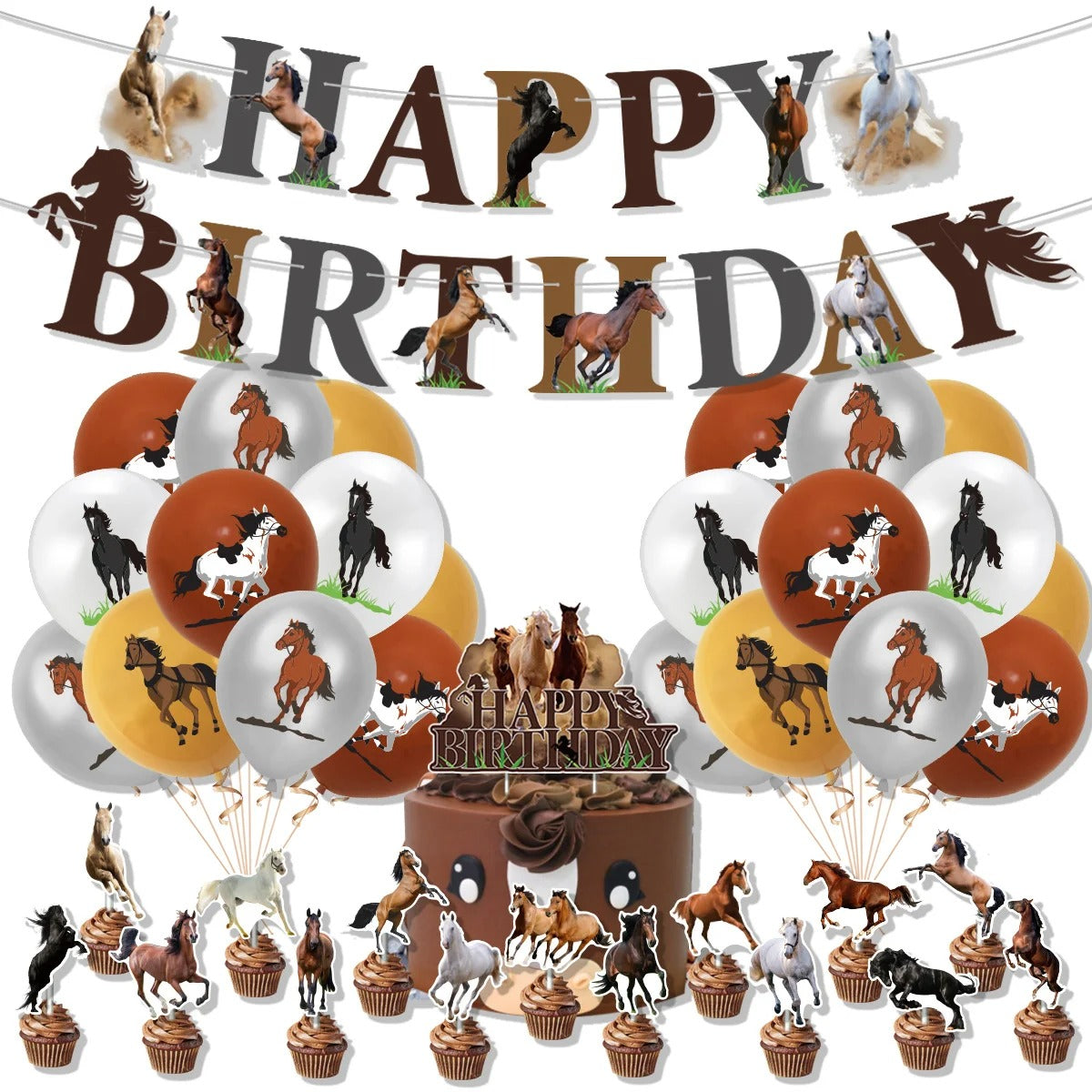 Horse Animals Party decoration package - Preppy Kids (Grand Bazaar)