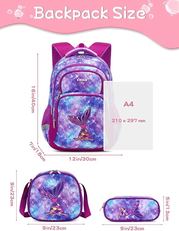 Mermaid Galaxy Fusion Bookbag set Purple - Preppy Kids (Grand Bazaar)