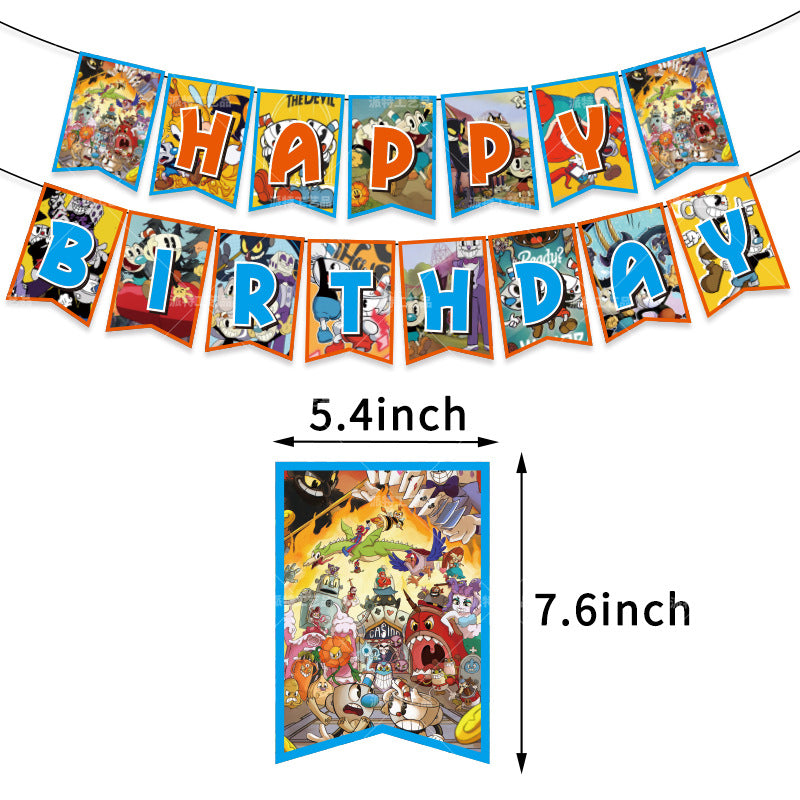 Cuphead Party Decorations - Preppy Kids (Grand Bazaar)