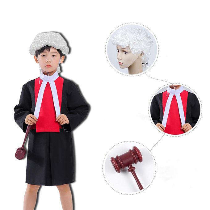 Judge Kids Costume Role Play Set Dress Up Clothes For 3-8 Years Judge Suit lawyer - Preppy Kids (Grand Bazaar)