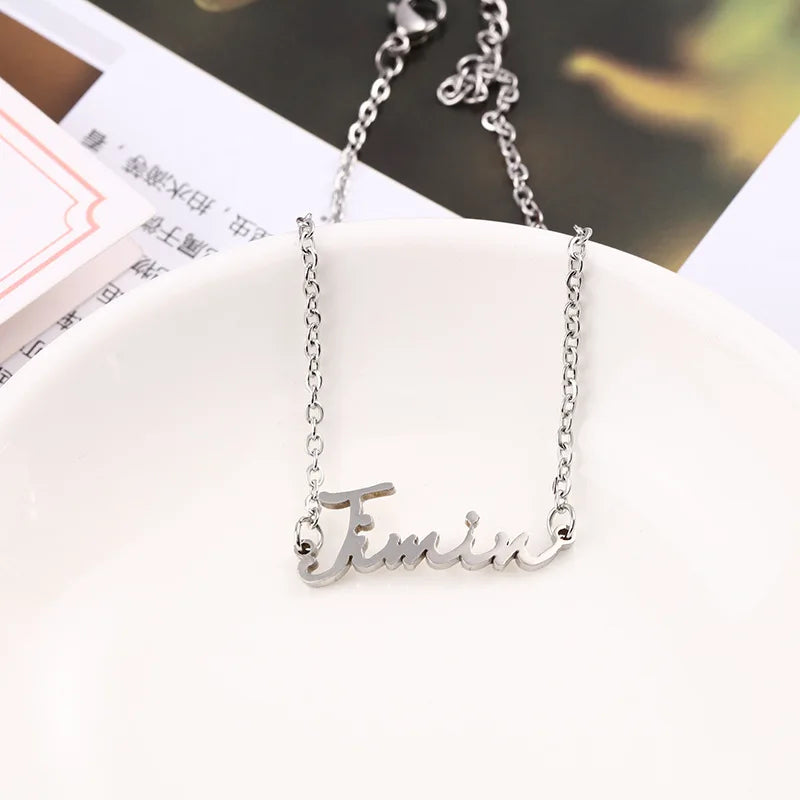 BTS BAND Titanium Steel Bracelet Chain Band Member. - Preppy Kids (Grand Bazaar)