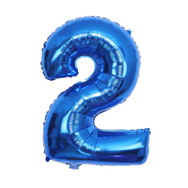 40" Number Blue Foil Helium Balloons (40 inch).  1 to 9 - Preppy Kids (Grand Bazaar)