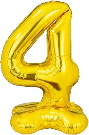 50 inch Pedestal Gold Number Foil Balloon