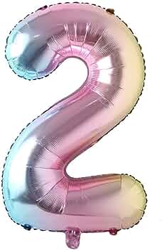 40" Number Rainbow Foil Helium Balloons 40 inch