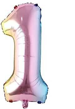 40" Number Rainbow Foil Helium Balloons 40 inch