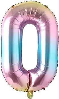 40" Number Rainbow Foil Helium Balloons 40 inch