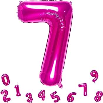 32" Number Fuchsia Pink Foil Helium Balloons (32"). 1 to 9 - Preppy Kids (Grand Bazaar)