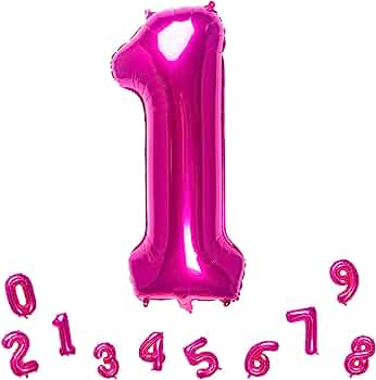32" Number Fuchsia Pink Foil Helium Balloons (32"). 1 to 9 - Preppy Kids (Grand Bazaar)