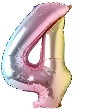 40" Number Rainbow Foil Helium Balloons 40 inch