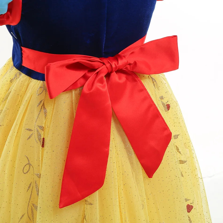 Snow White Dress Kids Deluxe Embroidery Gown With Cloak Child Classical Princess Dress Up Costume snowwhite - Preppy Kids (Grand Bazaar)