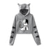 My Hero Academia Cat Ears Grey Hoodie Anime Crop top - Preppy Kids (Grand Bazaar)