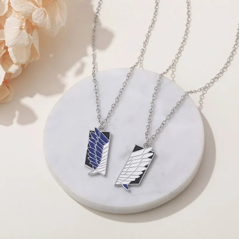 Attack on Titan Couple Necklace Wings of Freedom Pendant Retro - Preppy Kids (Grand Bazaar)