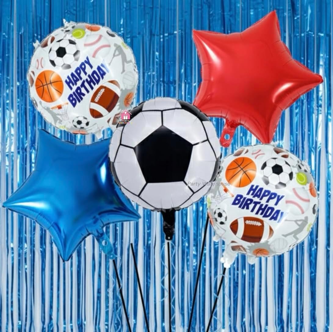 Soccer 5pc Foil Balloon Football