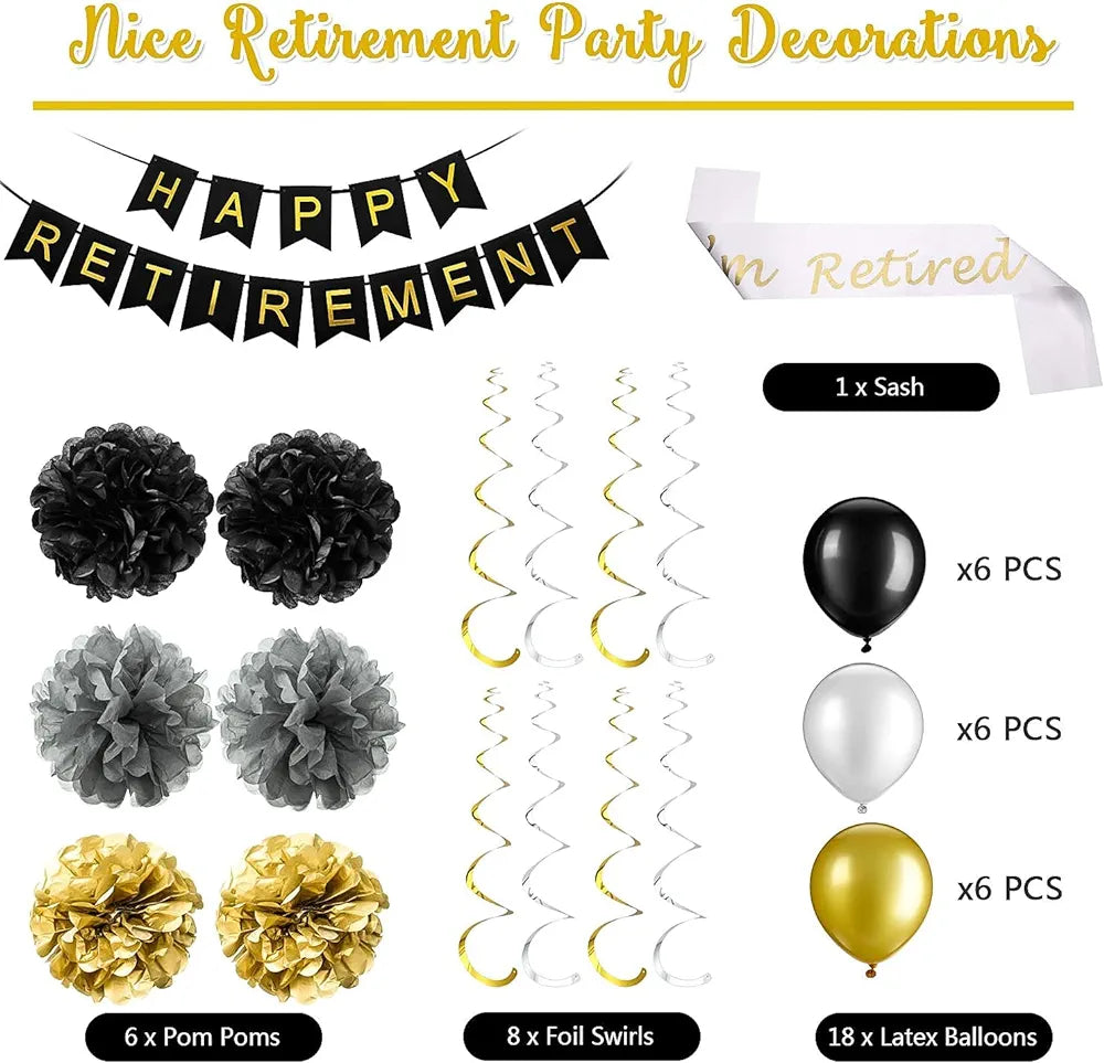 Happy Retirement package with sash , swirls - Preppy Kids (Grand Bazaar)
